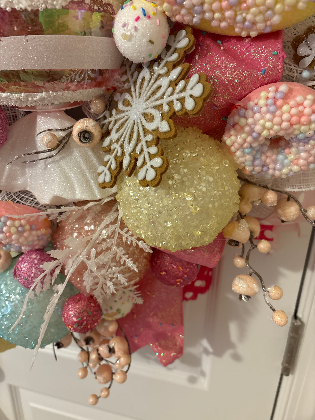 Faux Candy & Donut Fun Christmas Wreath Door Swag